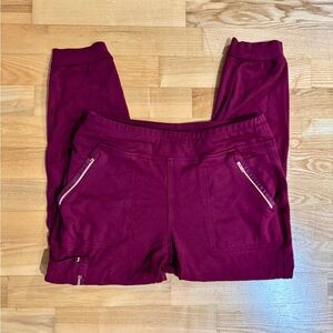 Jaanuu Yoga scrub pant, size large petite, burgundy